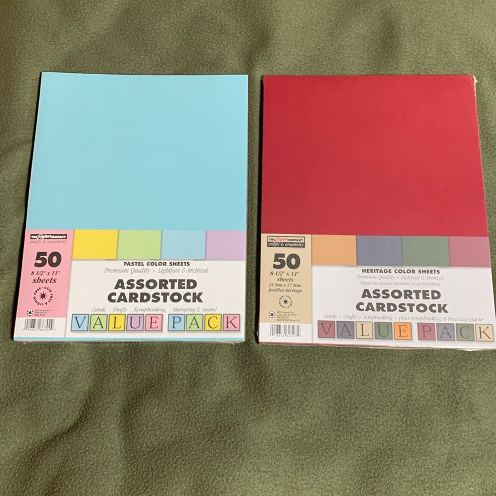 NIP The Paper Company assorted cardstock packages.  8 1/2” x 11”.